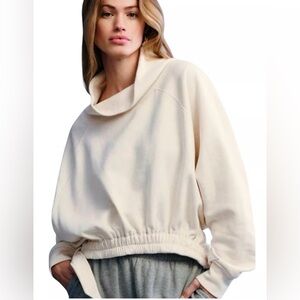 Daily Practice/Anthropologie Long Sleeve Funnel Neck Sweatshirt Neutral M. NWT